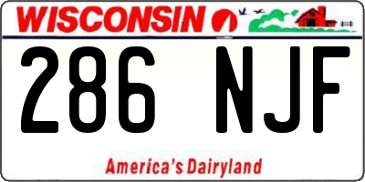 WI license plate 286NJF