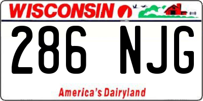 WI license plate 286NJG