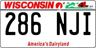 WI license plate 286NJI