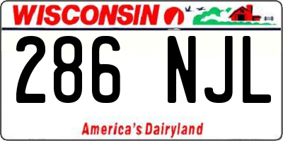 WI license plate 286NJL