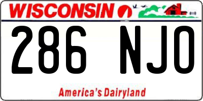 WI license plate 286NJO