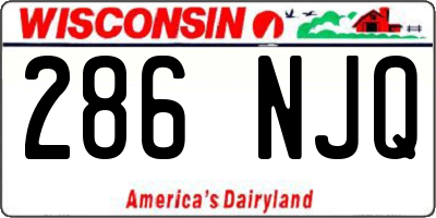 WI license plate 286NJQ