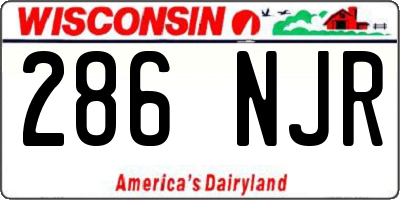 WI license plate 286NJR