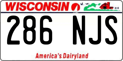 WI license plate 286NJS
