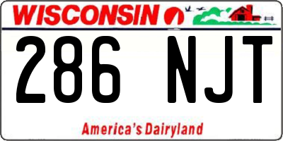 WI license plate 286NJT
