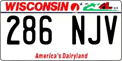 WI license plate 286NJV