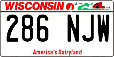 WI license plate 286NJW