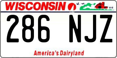 WI license plate 286NJZ
