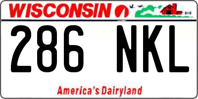 WI license plate 286NKL