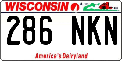 WI license plate 286NKN