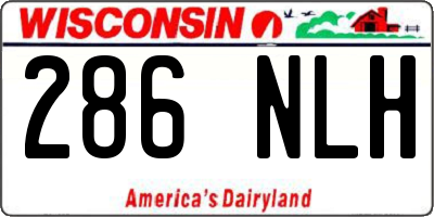WI license plate 286NLH