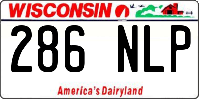WI license plate 286NLP