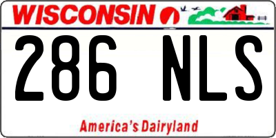 WI license plate 286NLS