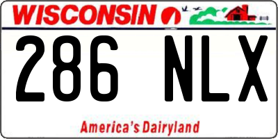 WI license plate 286NLX