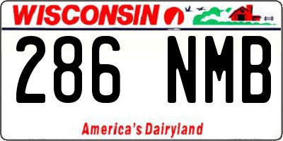 WI license plate 286NMB
