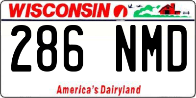 WI license plate 286NMD