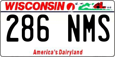 WI license plate 286NMS