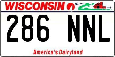 WI license plate 286NNL