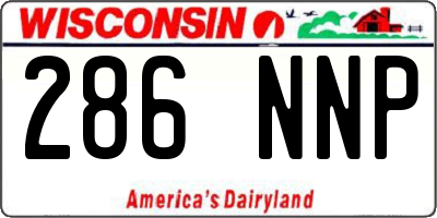 WI license plate 286NNP