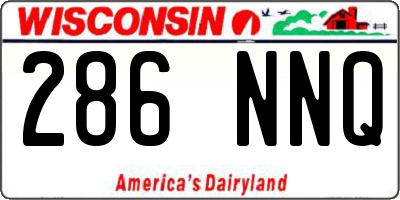 WI license plate 286NNQ
