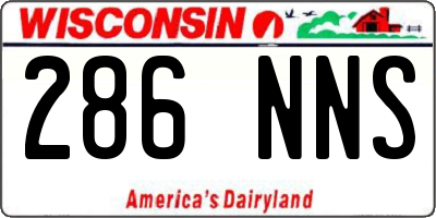 WI license plate 286NNS
