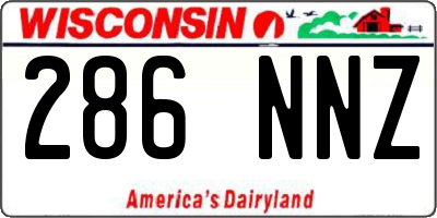 WI license plate 286NNZ