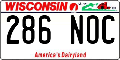 WI license plate 286NOC