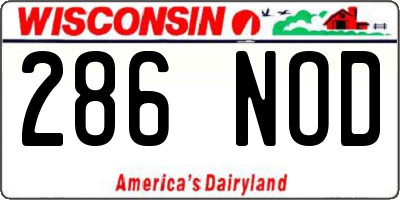 WI license plate 286NOD