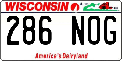 WI license plate 286NOG