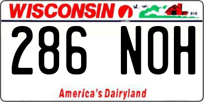 WI license plate 286NOH
