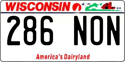 WI license plate 286NON