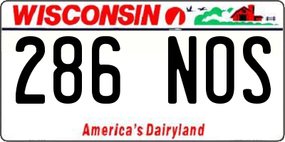 WI license plate 286NOS