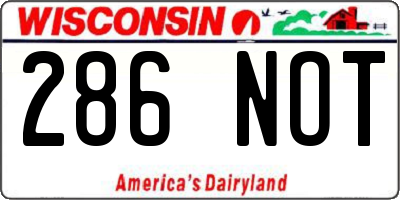 WI license plate 286NOT