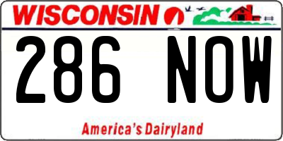 WI license plate 286NOW