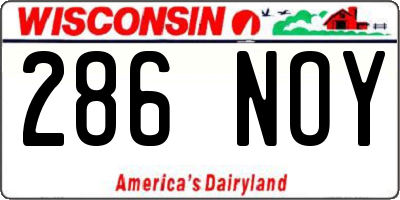 WI license plate 286NOY