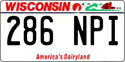 WI license plate 286NPI