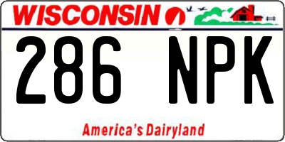 WI license plate 286NPK