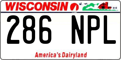 WI license plate 286NPL