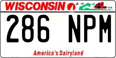 WI license plate 286NPM