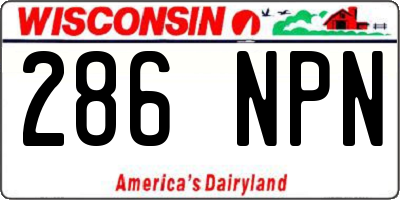 WI license plate 286NPN
