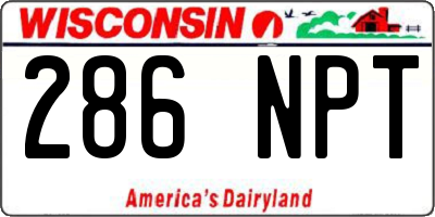 WI license plate 286NPT