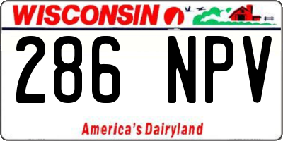 WI license plate 286NPV