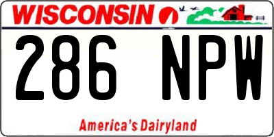 WI license plate 286NPW