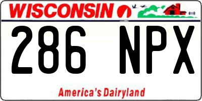 WI license plate 286NPX