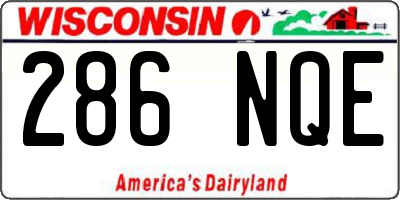 WI license plate 286NQE