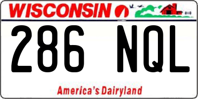 WI license plate 286NQL