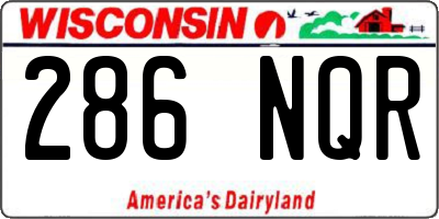 WI license plate 286NQR