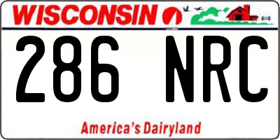 WI license plate 286NRC