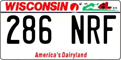 WI license plate 286NRF