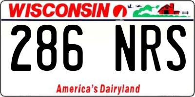 WI license plate 286NRS